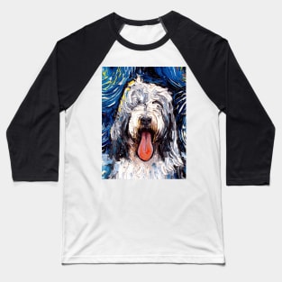 Bearded Collie Night (Portrait) Baseball T-Shirt